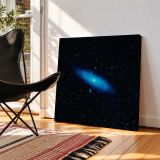 The Andromeda galaxy's older stellar population in blue — room mockup view 2