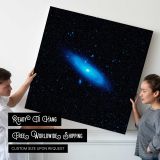 The Andromeda galaxy's older stellar population in blue — room mockup view 4