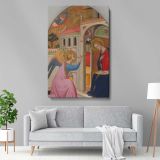 The Annunciation - Italian Gothic Angel and Mary Scene By Tommaso del Mazza canvas wall art - Image 5