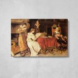 The Art Lesson by Adriano Cecchi - single-panel canvas displayed above a console table