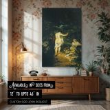 The Bathers by Gustave Courbet - Nude and Draped Women in Forest Landscape canvas wall art