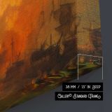 The Battle of the Nile by Phillip James De Loutherbourg - canvas surface and wrapped edge detail