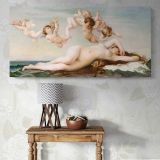 The Birth of Venus by Alexandre Cabanel — single-panel canvas above a console table