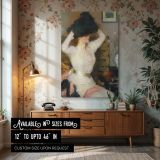 The Black Hat by Frank Weston Benson - Pale Dress in Rose Interior canvas wall art