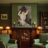 The Black Hat by Frank Weston Benson - Pale Dress in Rose Interior canvas wall art - Image 4