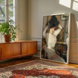 The Black Hat by Frank Weston Benson - Pale Dress in Rose Interior canvas wall art - Image 6