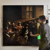 The Calling of Saint Matthew by Caravaggio — room mockup view 3