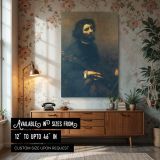 The Cellist by Gustave Courbet - Dark Self-Portrait with Musical Expression canvas wall art