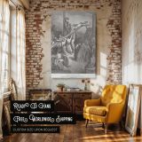 The Cross Is Raised - Christ's Crucifixion Engraving by Gustave Dore canvas wall art - Image 3