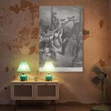 The Cross Is Raised - Christ's Crucifixion Engraving by Gustave Dore canvas wall art - Image 5