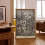The Cross Is Raised - Christ's Crucifixion Engraving by Gustave Dore canvas wall art - Image 7