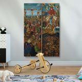 The Crucifixion and Last Judgement - Medieval Biblical Scene By Jan van Eyck canvas wall art - Image 2