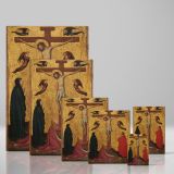 The Crucifixion - Christ on Cross with Mary and Angels in Gothic Style canvas wall art - Image 4