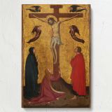The Crucifixion - Christ on Cross with Mary and Angels in Gothic Style canvas wall art - Image 7