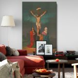 The Crucifixion - Jesus on Cross with Mourning Mary Scene canvas wall art