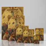 The Crucifixion - Jesus, Roman Soldiers, and Saints in Medieval Scene canvas wall art - Image 4