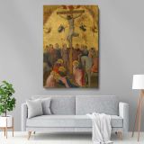 The Crucifixion - Jesus, Roman Soldiers, and Saints in Medieval Scene canvas wall art - Image 5