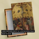 The Crucifixion - Jesus, Roman Soldiers, and Saints in Medieval Scene canvas wall art - Image 6
