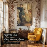 The Crystal Gazers by Henry Tonks - Crystal Ball and Rich Velvet Drapes canvas wall art - Image 3