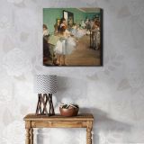 The Dance Class (1874) painting in high resolution by Edgar Degas — room mockup view 1