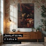 The Death of the Virgin - Caravaggio Religious Scene with Apostles and Sacred Light canvas wall art