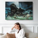 The Deluge by Francis Danby - single-panel canvas displayed above a sofa