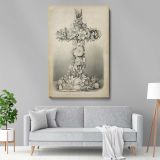 The Easter Cross - Vintage Floral Cross Design for Resurrection By Currier & Ives canvas wall art - Image 5