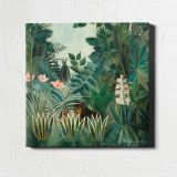 The Equatorial Jungle (1909) by Henri Rousseau — room mockup view 1