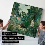 The Equatorial Jungle (1909) by Henri Rousseau — room mockup view 4