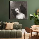 The Fallen Angel Spreads His Black Wings (1886) by Odilon Redon — room mockup view 15