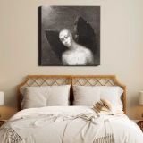 The Fallen Angel Spreads His Black Wings (1886) by Odilon Redon — room mockup view 17