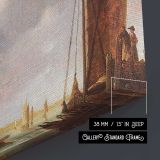 The Ferry Boat by Aelbert Cuyp - canvas surface and wrapped edge detail
