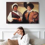 The Fortune Teller by Caravaggio - single-panel canvas displayed above a sofa