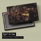 The Foundry by Adolph von Menzel - canvas rear frame and hanging hardware