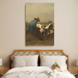 The Gamekeeper - Rustic Countryside Scene by Constant Troyon c.1850 canvas wall art