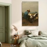The Gamekeeper - Rustic Countryside Scene by Constant Troyon c.1850 canvas wall art - Image 3