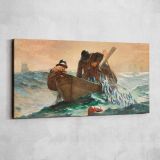 The Herring Net by Winslow Homer — single-panel canvas shown on a pale studio wall