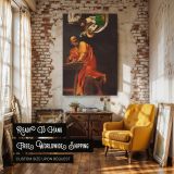 The Inspiration of Saint Matthew - Caravaggio Angel and Saint in Golden Light canvas wall art - Image 3