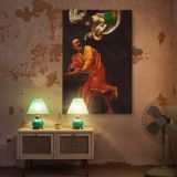 The Inspiration of Saint Matthew - Caravaggio Angel and Saint in Golden Light canvas wall art - Image 5