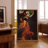 The Inspiration of Saint Matthew - Caravaggio Angel and Saint in Golden Light canvas wall art - Image 7