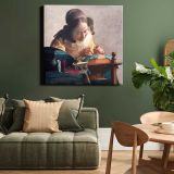 The Lacemaker (ca.1669–1671) famous painting.Johannes VERMEER — room mockup view 15