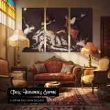 The Lamentation Over the Dead Christ by Alessandro Turchi - multi-panel canvas displayed in a classic lounge