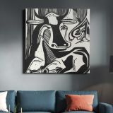 The Large Cow Lying Down (1929) print in high resolution by Ernst Ludwig Kirchner — room mockup view 3