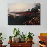 The Last Judgement by John Martin - single-panel canvas displayed above a console table