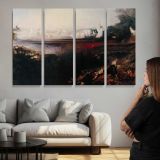 The Last Judgement by John Martin - multi-panel canvas displayed above a sofa