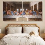 The Last Supper by Leonardo da Vinci — single-panel canvas in a bedroom