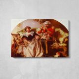The Lion in Love by Abraham Solomon - single-panel canvas displayed above a console table