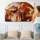 The Lion in Love by Abraham Solomon - single-panel canvas shown with a person for scale