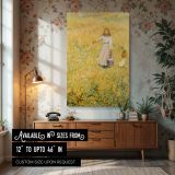 The Little Worker by Helen McNicoll - Girl with Bucket and Chickens canvas wall art