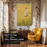 The Little Worker by Helen McNicoll - Girl with Bucket and Chickens canvas wall art - Image 3